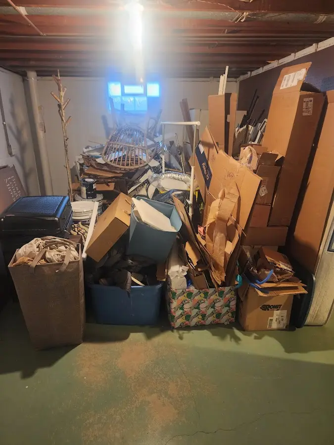 Roll-off dumpster container at job site for Cleanout Dumpster Rental in Rutland